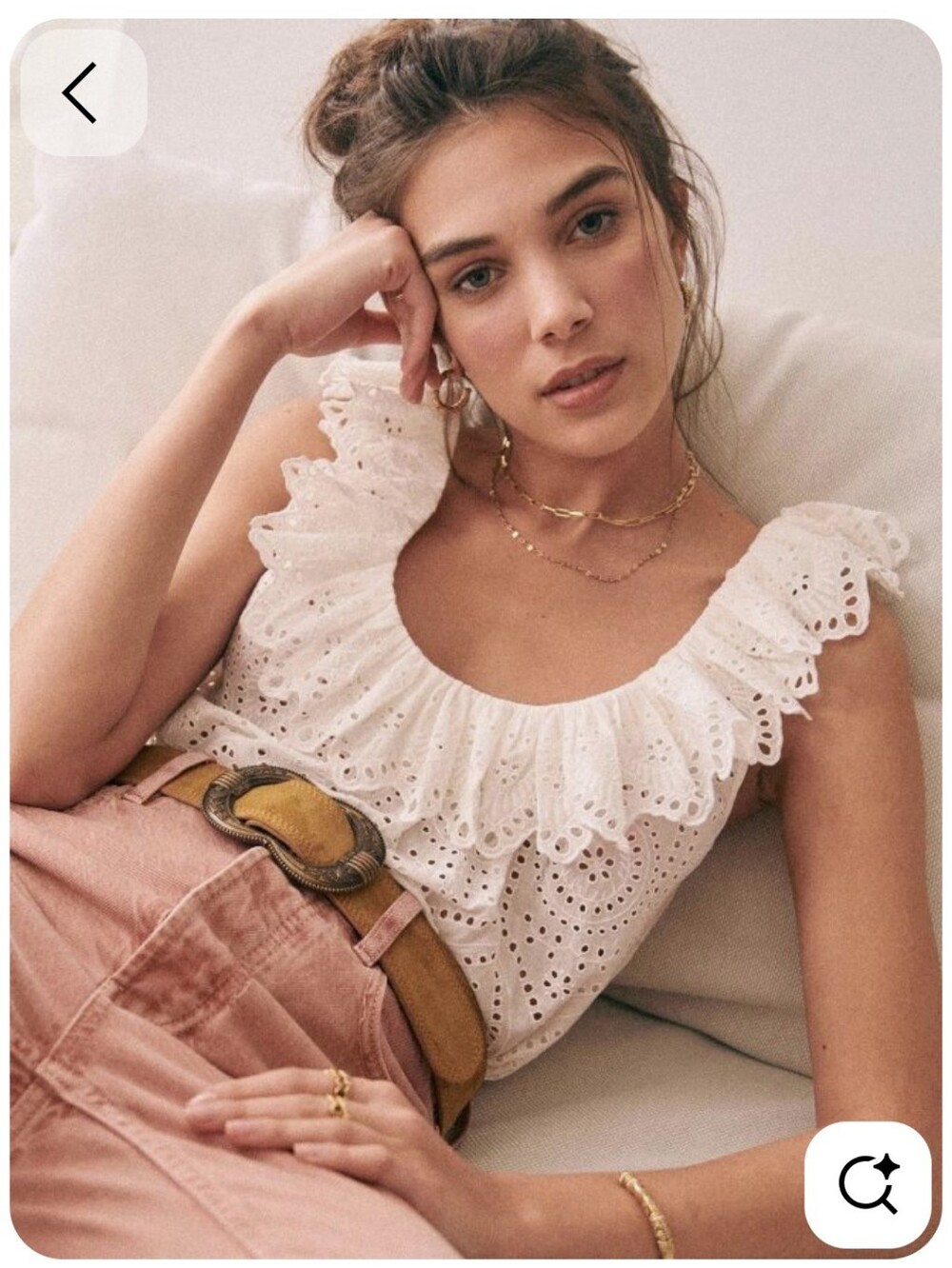 Sezane Rosa Broderie Top